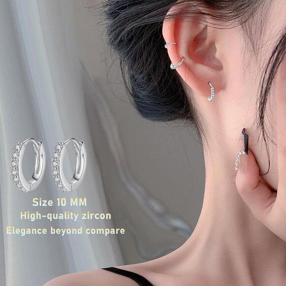 Versatile 6 Pairs Flatback Stud Earrings Set - Hypoallergenic for Everyday Wear - Picture 3 of 6